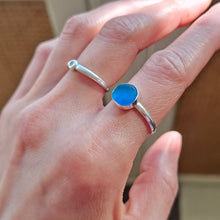 Load image into Gallery viewer, Handmade 925 Silver Genuine Cobalt Blue Sea Glass Ring