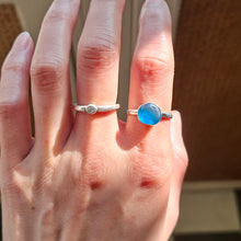 Load image into Gallery viewer, Handmade 925 Silver Genuine Cobalt Blue Sea Glass Ring