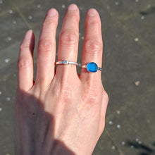 Load image into Gallery viewer, Handmade 925 Silver Genuine Cobalt Blue Sea Glass Ring