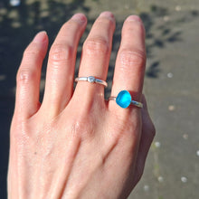 Load image into Gallery viewer, Handmade 925 Silver Genuine Small Cobalt Blue Sea Glass Ring Vintage