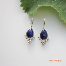 Load image into Gallery viewer, Handmade Lapis lazuli Sterling Silver Drop Earrings
