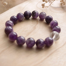 Load image into Gallery viewer, Natural Uruguayan Amethyst Beaded Elastic Bracelet