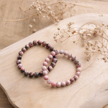 Load image into Gallery viewer, Natural Rhodonite Beaded Elastic Bracelet