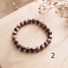 Load image into Gallery viewer, Natural Rhodonite Beaded Elastic Bracelet