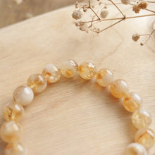 Load image into Gallery viewer, Natural Honey Milk Foam Yellow Citrine Elastic Beads Bracelet