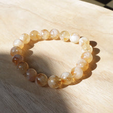 Load image into Gallery viewer, Natural Honey Milk Foam Yellow Citrine Elastic Beads Bracelet