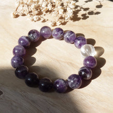 Load image into Gallery viewer, Natural Uruguayan Amethyst Beaded Elastic Bracelet