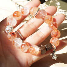 Load image into Gallery viewer, Silver Natural Fanta Petal Crystal Agarwood Beaded Elastic Bracelet