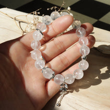 Load image into Gallery viewer, Silver Natural White Phantom Quartz Crystal Bead Elastic Bracelet