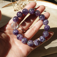 Load image into Gallery viewer, Natural Uruguayan Amethyst Beaded Elastic Bracelet
