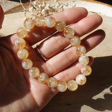 Load image into Gallery viewer, Natural Honey Milk Foam Yellow Citrine Elastic Beads Bracelet
