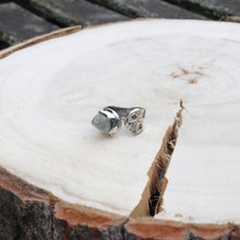 Load image into Gallery viewer, Handmade 925 Sterling Silver Natural Raw Green Crystal Stone Vintage Open Ring