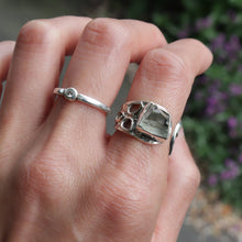 Load image into Gallery viewer, Handmade 925 Sterling Silver Natural Raw Green Crystal Stone Vintage Open Ring