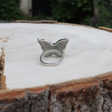 Load image into Gallery viewer, Handmade Sterling Silver Natural Shinny Butterfly Labradorite Open Ring Elegant Bohemian Vintage Style Spring
