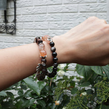Load image into Gallery viewer, Natural Silver Obsidian Stone Black Super Seven Quartz Beaded Elastic Bracelet