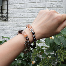 Load image into Gallery viewer, Natural Silver Obsidian Stone Black Super Seven Quartz Beaded Elastic Bracelet