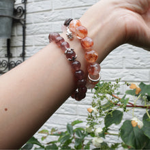 Load image into Gallery viewer, Silver Natural Fanta Petal Crystal Agarwood Beaded Elastic Bracelet