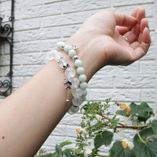 Load image into Gallery viewer, Silver Natural White Phantom Quartz Crystal Beads Elastic Bracelet