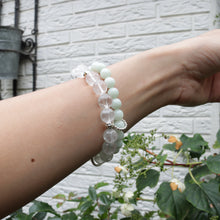 Load image into Gallery viewer, Silver Natural White Phantom Quartz Crystal Beads Elastic Bracelet