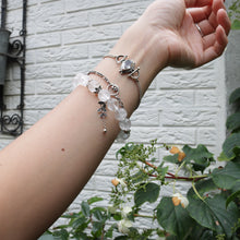 Load image into Gallery viewer, Sterling Silver Faceted Teardrop Shape Clear White Crystal Bracelet Vintage Style