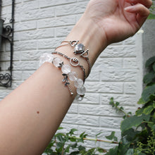 Load image into Gallery viewer, Sterling Silver Faceted Teardrop Shape Clear White Crystal Bracelet Vintage Style