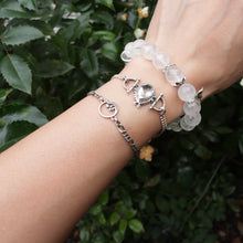 Load image into Gallery viewer, Sterling Silver Faceted Teardrop Shape Clear White Crystal Bracelet Vintage Style
