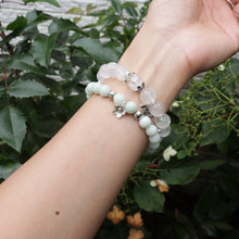 Load image into Gallery viewer, Silver Natural White Phantom Quartz Crystal Beads Elastic Bracelet