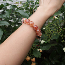 Load image into Gallery viewer, Silver Natural Fanta Petal Crystal Agarwood Beaded Elastic Bracelet