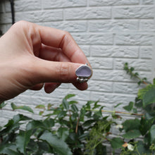 Load image into Gallery viewer, Handmade 925 Sterling Silver Genuine Purple Sea Glass Ring Unique Elegant