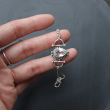 Load image into Gallery viewer, Sterling Silver Faceted Teardrop Shape Clear White Crystal Bracelet Vintage Style