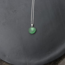 Load image into Gallery viewer, Handmade 925 Sterling Silver Chain Genuine Green Sea Glass Pendant Necklace Simple Natural
