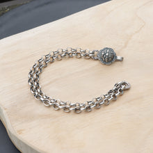 Load image into Gallery viewer, Handmade Sterling Silver Vintage Style Auspicious Guardian Lion Bracelet
