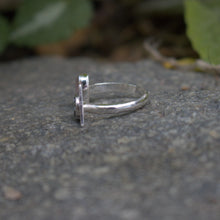Load image into Gallery viewer, Handmade 925 Silver Genuine Pink Sea Glass Palm Tree Open Ring Vintage