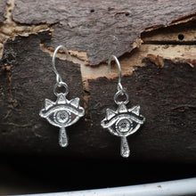 Load image into Gallery viewer, Hand-crafted S925 Sterling Silver Zelda Sheikah Eye Hook Earrings