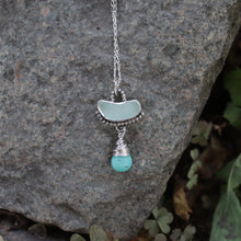 Load image into Gallery viewer, Handmade 925 Genuine Sea Form Sea Glass Turquoise Pendant Necklace