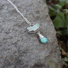 Load image into Gallery viewer, Handmade 925 Genuine Sea Form Sea Glass Turquoise Pendant Necklace