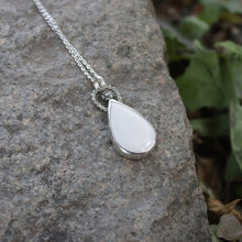 Load image into Gallery viewer, Hand-crafted 925 Silver White Drop Ceramic Pendant Necklace