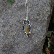 Load image into Gallery viewer, Handmade 925 Silver Flower Drop Ceramic Pendant Necklace Vintage