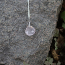 Load image into Gallery viewer, Handmade 925 Silver Faceted Natural Rose Quartz Pendant Necklace