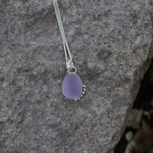 Load image into Gallery viewer, Hand-crafted 925 Silver Genuine Rare Purple Sea Glass Pendant Necklace