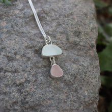 Load image into Gallery viewer, Hand-crafted Genuine Sea Foam Pink Sea Glass 925 Silver Pendant Necklace
