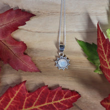 Load image into Gallery viewer, Handmade 925 Sliver Small Sun Rainbow Moonstone Necklace