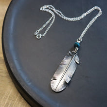 Load image into Gallery viewer, Handmade 925 Silver Vintage Feather Pendant Necklace