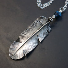 Load image into Gallery viewer, Handmade 925 Silver Vintage Feather Pendant Necklace