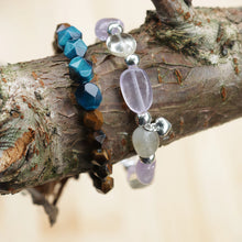 Load image into Gallery viewer, 925 Sterling Silver Natural Citrines Amethyst Beaded Bracelet