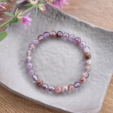 Load image into Gallery viewer, Soft Lavender Tones Natural Stone Amethyst Beaded Elastic Bracelet