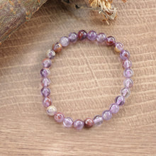 Load image into Gallery viewer, Soft Lavender Tones Natural Stone Amethyst Beaded Elastic Bracelet