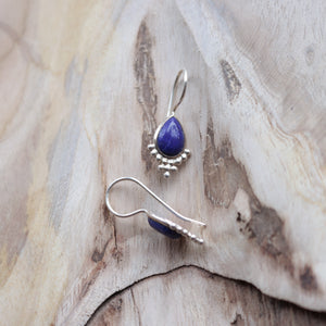 Handmade Lapis lazuli Sterling Silver Drop Earrings