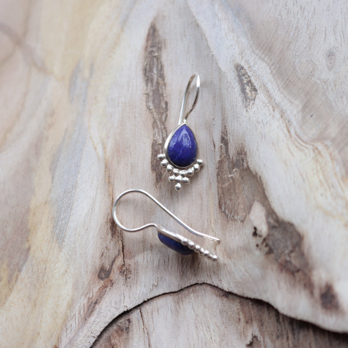 Handmade Lapis lazuli Sterling Silver Drop Earrings