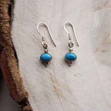 Load image into Gallery viewer, Handmade Sterling Silver Blue Turquoise Vintage Earrings